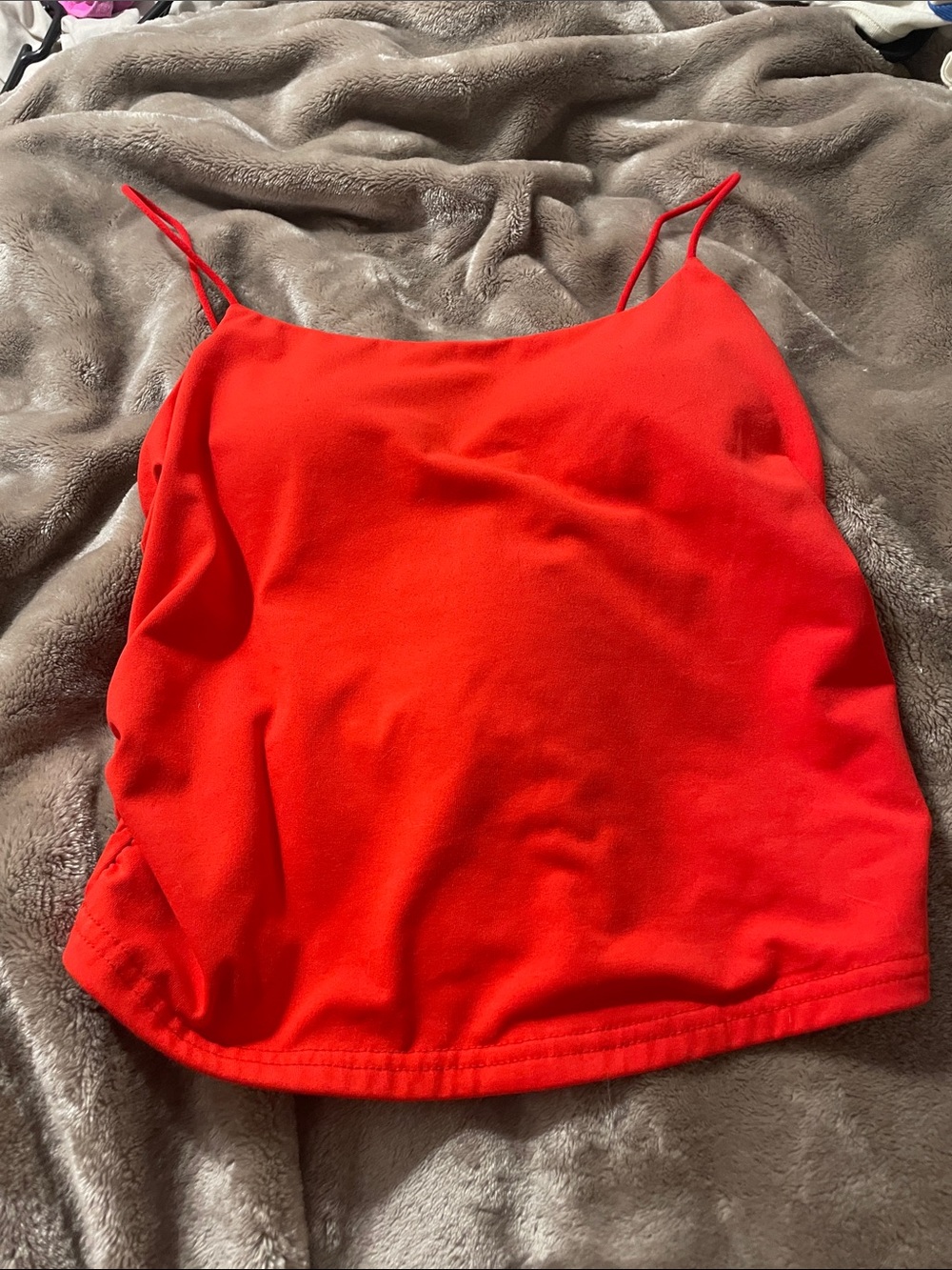 SHEIN Red Spaghetti Strap Cami Tank Top